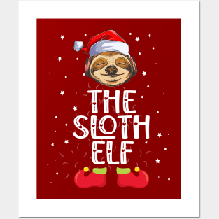 The Sloth Elf Christmas Elf Party Posters and Art